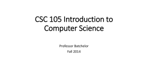 Introduction to CSC105 PPT