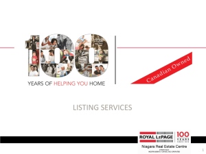 2014 Listing Presentation - Niagara Real Estate Portal