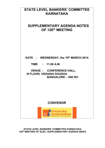 AGENDA NOTES FOR 113th MEETING OF SLBC