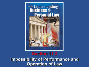 Impossibility of Performance and Operation of Law