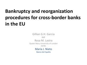 Bankruptcy and reorganization procedures for cross