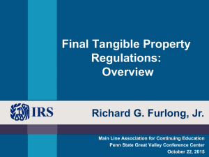 IRS Tangible Property Regs (Oct 22 2015 MACE)