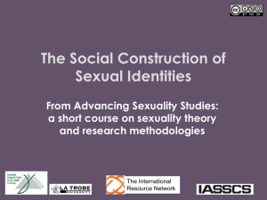 The Social Construction of Sexual Identities