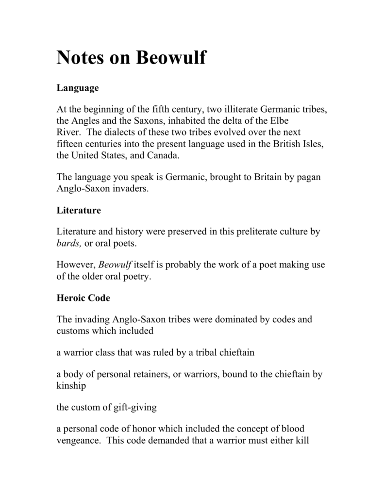 thesis statements for beowulf