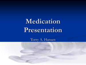 Medication Presentation - Case Study-