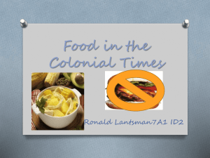 Cooking in the Colonial times