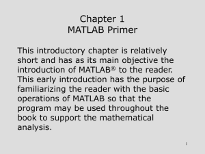 Chapter 1 MATLAB Primer - Delmar Cengage Learning