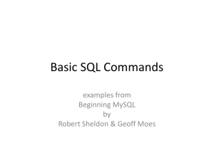 Basic SQL Commands