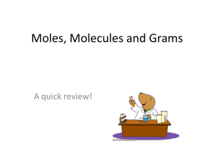 Moles, Molecules and Grams
