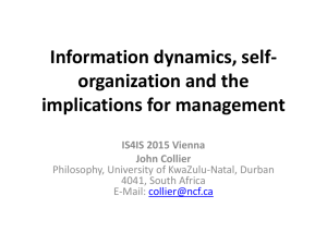 Information dynamics, self-organization and the