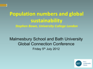 Population numbers and global sustainability