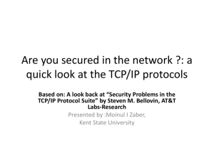 Moinul Zaber's presentation on TCP/IP security threats