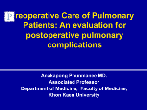 Preoperative Care of Pulmonary Patients: An evaluation for