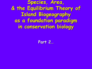 Species, Area, & the Equilibrium Theory of Island Biogeography