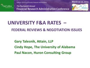 Importance of F&A Rates