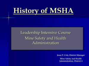 History of MSHA - the Mining Quiz List