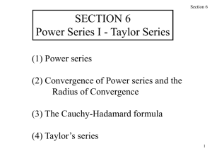 Convergence of Power Series