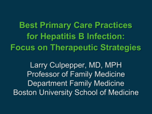 Best Primary Care Practices for Hepatitis B Infection