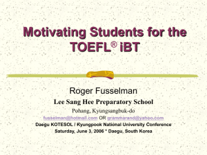 Getting Ready for Writing and Speaking on the New TOEFL