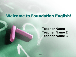 Welcome to Foundation English!
