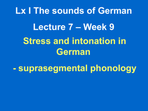 Stress and intonation in German, suprasegmental