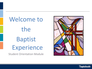 Welcome from Shane - Baptist Health System