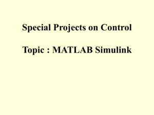 Special Projects on Controls Topic : Simulink