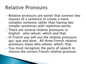 Relative Pronouns Present Participles
