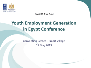 youth employment generation in Egypt Conference
