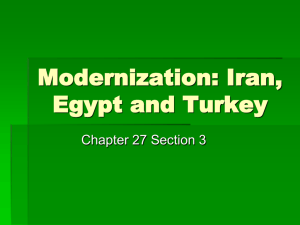 Modernization: Iran, Egypt and Turkey