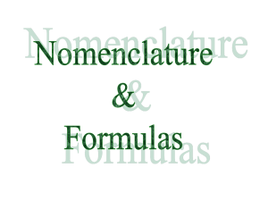 Molecular Formulas - NGHS