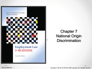 National origin discrimination protection offered by Title VII
