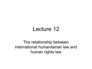 The relationship between international humanitarian law (IHL) and