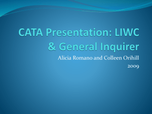 CATA Presentation: LIWC & General Inquirer