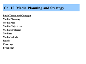 Ch. 10 Media Planning and Strategy Basic Terms and Concepts