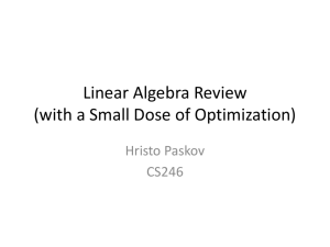 Linear Algebra Review
