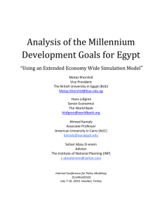 V. Assessing Strategies for Achieving MDG for Egypt