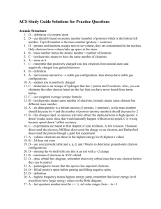 ACS Study Guide Solutions for Practice Questions Atomic Structure