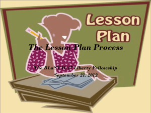 Lesson/Unit Planning Process, Dr. Kevin Brady