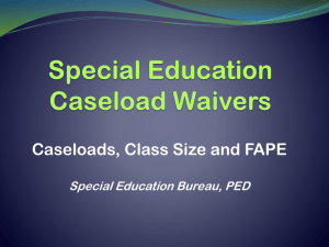 Special Education Caseload Waivers