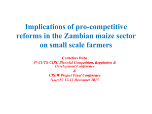 Implications of pro-competitive reforms in the Zambian