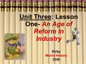 Lesson #1: Reform in Industry - North Clackamas School District