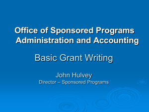 When Does Grant &Contract Accounting*s Work Begin?