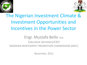 NIPC- Investor Incentives - Nigeria Electricity Privatisation (PHCN)