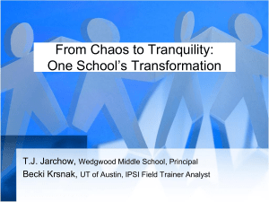 From Chaos to Tranquility - Advancing Improvement In Education