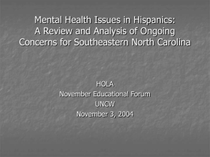 (2004, November). Mental health issues in Hispanics