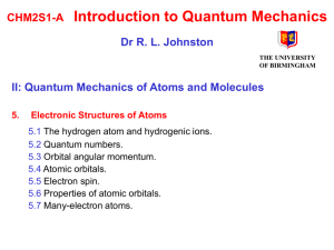 Quantum Mechanics 2 - University of Birmingham