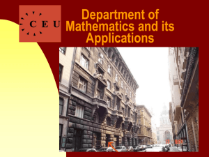 Department of Mathematics and its Applications Accreditation