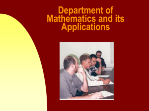 Department of Mathematics and its Applications Accreditation