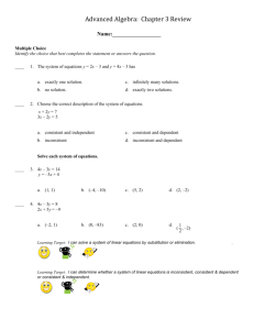 Advanced Algebra: Chapter 3 Review
